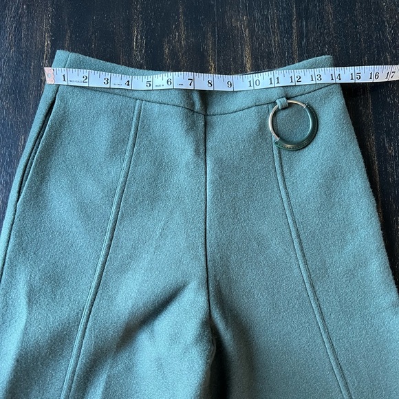 Sea Green Culotte Pants with side pockets, back secret zip closure.Size M - Picture 3 of 5